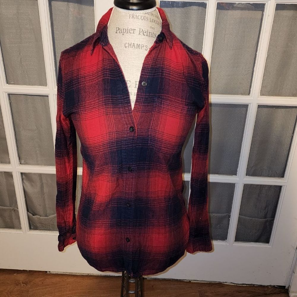 Madewell Womens‎ Classic Red Black Flannel Shirt XS